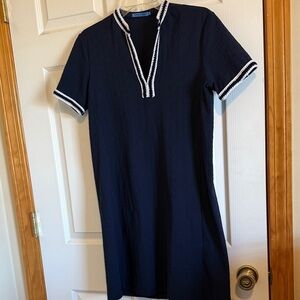 J. McLaughlin Dark Blue Mini Dress with White Accents